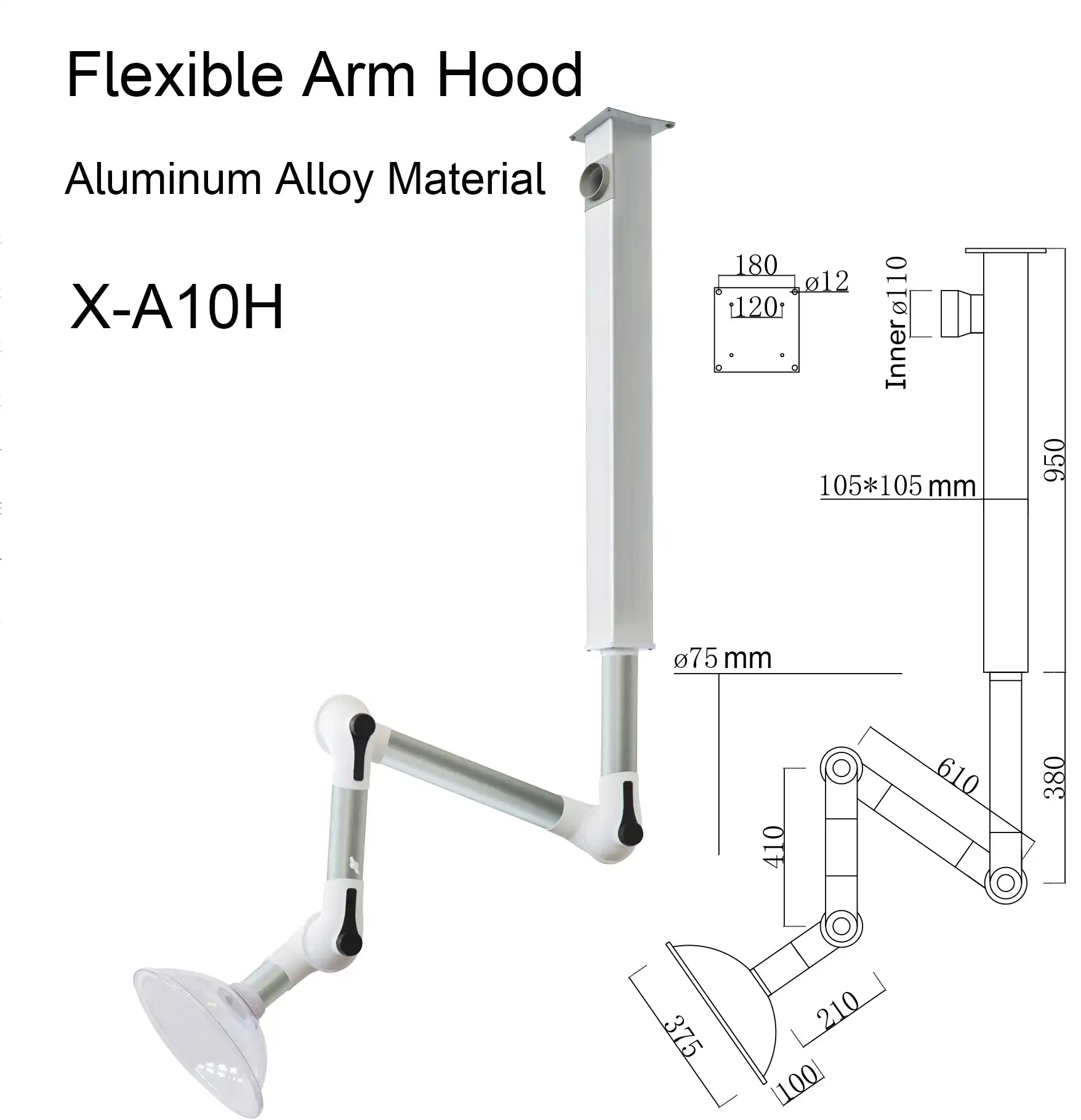 Fume Extractor Arm Aluminum Alloy Fume Extractor Arm Aluminum Alloy