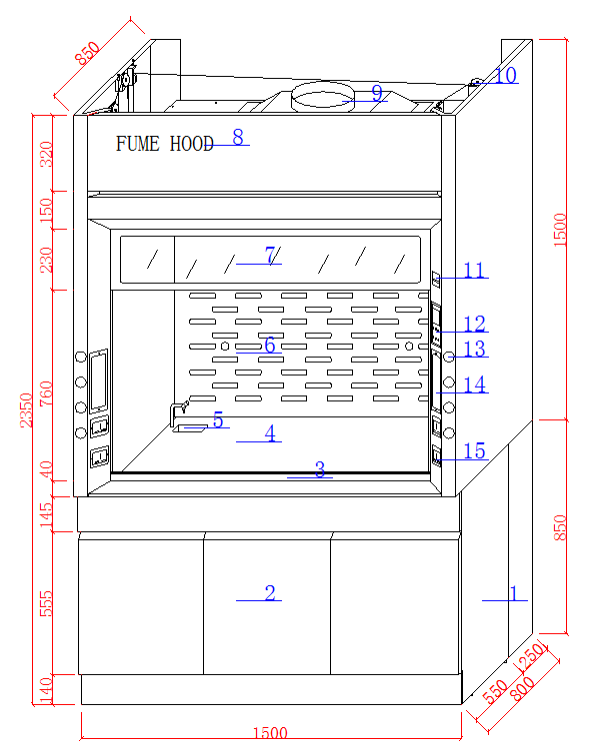 Galvanized Steel Basic Fume Hood supplier Galvanized Steel Basic Fume Hood supplier
